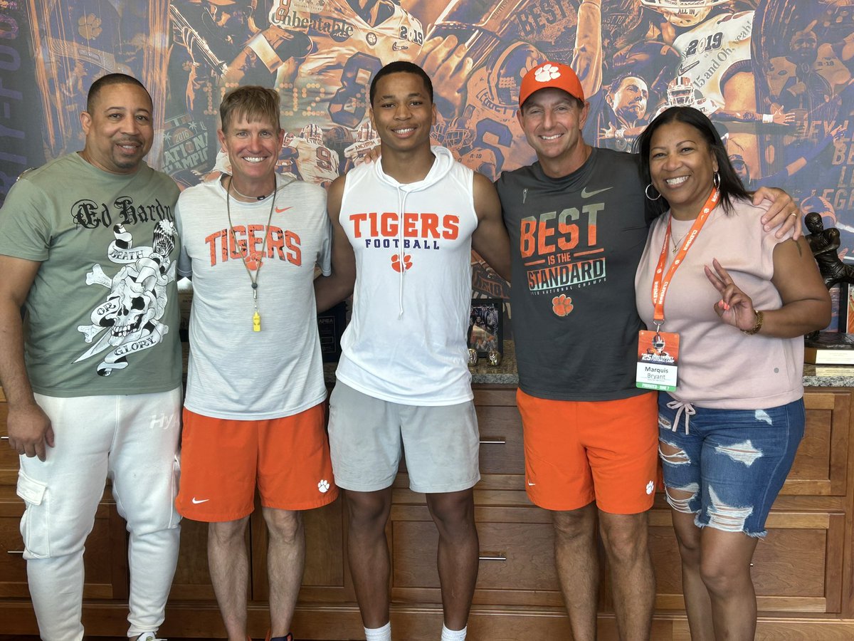 Marquis Bryant 4⭐️( 2027) (@quisbryantt) on Twitter photo After an amazing camp. I am blessed to receive an offer from CLEMSON UNIVERSITY!! <a href="/CoachConn/">Mickey Conn</a> <a href="/CoachMHouston/">Mike Houston</a> <a href="/nolanturner02/">Nolan Turner</a> <a href="/RRACKLEY9/">Coach Ranier (Rack) Rackley</a> <a href="/RamsFootballNC/">Rolesville Rams Football</a> After an amazing camp. I am blessed to receive an offer from CLEMSON UNIVERSITY!! <a href="/CoachConn/">Mickey Conn</a> <a href="/CoachMHouston/">Mike Houston</a> <a href="/nolanturner02/">Nolan Turner</a> <a href="/RRACKLEY9/">Coach Ranier (Rack) Rackley</a> <a href="/RamsFootballNC/">Rolesville Rams Football</a>