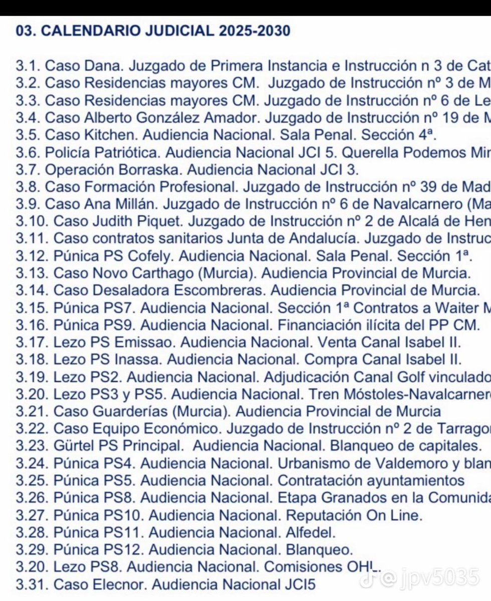 ⚖️ Calendario Judicial del Partido Popular. 

De Nada 😉