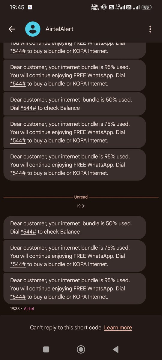 Eng. Bii Kipkorir🇺🇸🇰🇪(BOMET DON) (@shakikokipz_bii) on Twitter photo Is it I alone who is going through alot today at <a href="/AIRTEL_KE/">Airtel Kenya</a> ,the rate at which it's chewing data today is so worrying!
Hey <a href="/Safaricom_Care/">Safaricom Care</a> Is it I alone who is going through alot today at <a href="/AIRTEL_KE/">Airtel Kenya</a> ,the rate at which it's chewing data today is so worrying!
Hey <a href="/Safaricom_Care/">Safaricom Care</a>