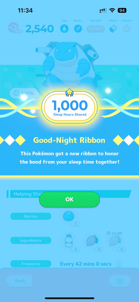 limucas's tweet image. A thousand hours with the big boy #pokemonsleep