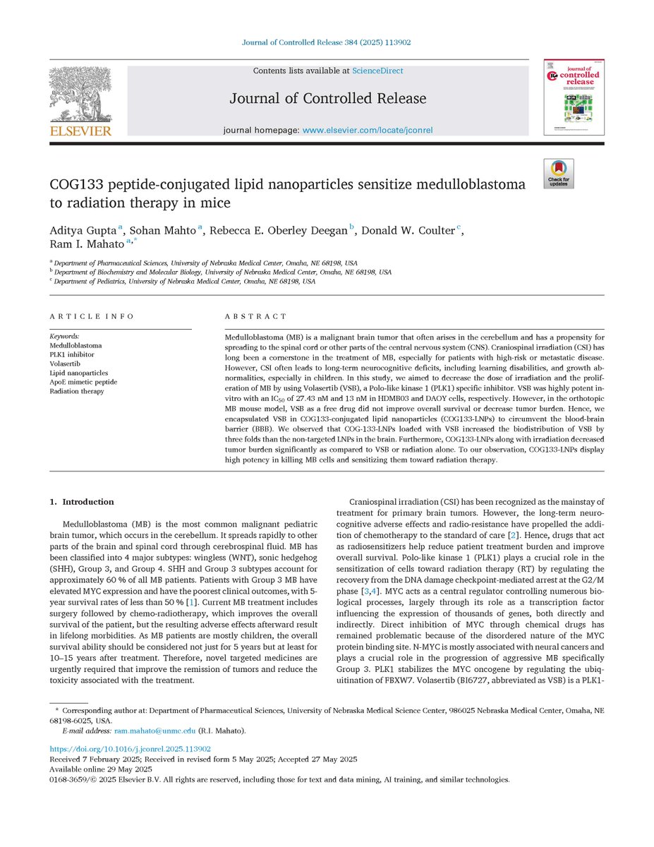 Rammaha1963's tweet photo. New research article from Mahato lab https://t.co/DFkdX2JeW6