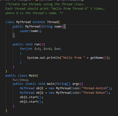 4021_Ashish's tweet photo. #Day5 of #100DaysOfCode 
Today I tackled one of the core OOPs concepts in Java — Multithreading!
Covered:
Thread class &amp; Runnable interface
Thread methods &amp; constructors
Thread priorities
Feeling confident handling multiple tasks in parallel! 💪 #Java #LetsCodeTogether #Oops https://t.co/1zyr9Ts0XQ