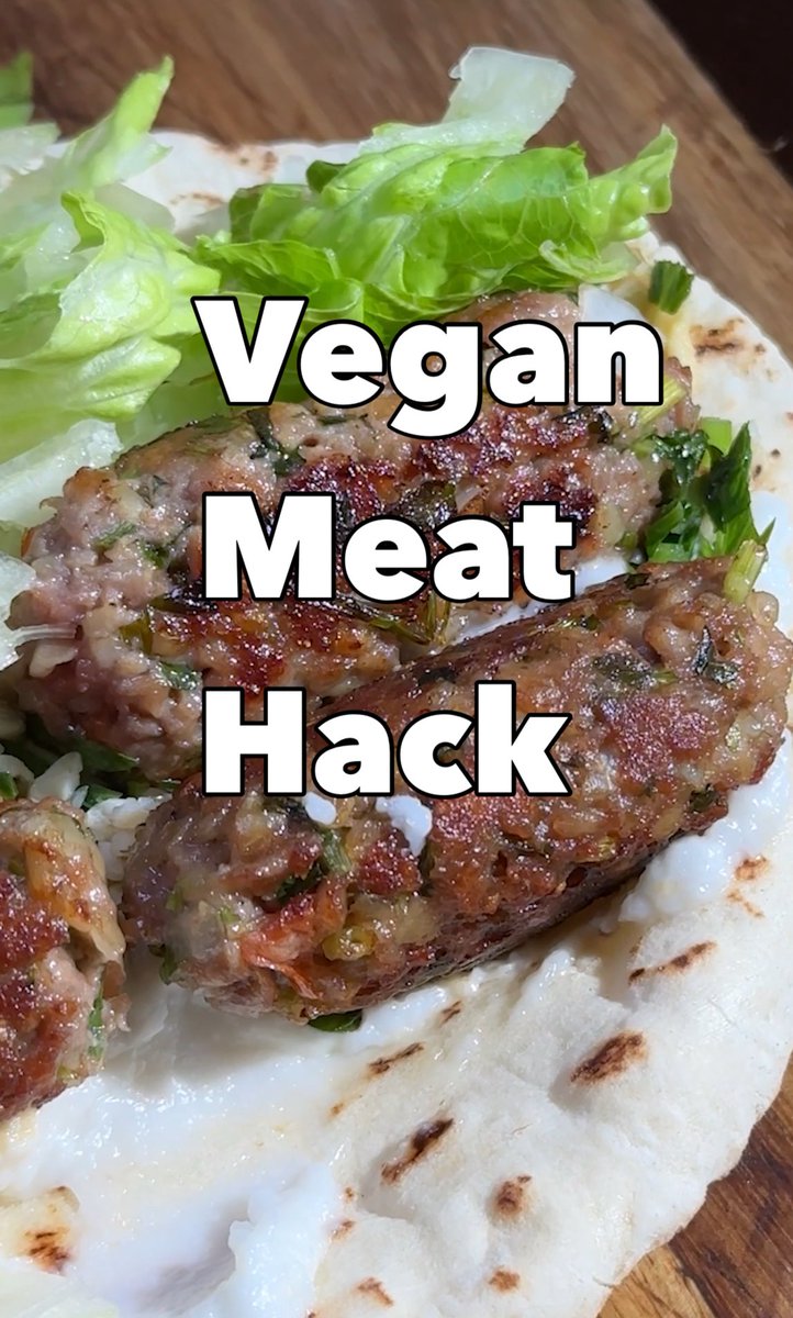 veganhackspod's tweet photo. New video on TT IG and YT! Middle Eastern Vegan Meat Hack! #traderjoes #middleeasternfood #veganhack https://t.co/T0ErkxXnUu