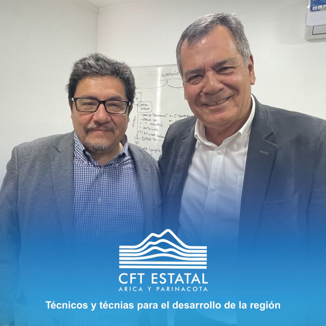 🚀🤝 Fortaleciendo la vinculación con el desarrollo productivo

Recibimos la visita del Director Regional de CORFO Arica y Parinacota, Sr. Luis Rocafull López, integrante del directorio del CFT Estatal, quien sostuvo un importante encuentro con nuestro rector Carlos Araos Uribe