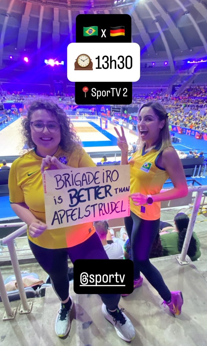 Brigadeiro is BETTER than Apfelstrudel!!!!!!

Brasil 🇧🇷 1 X 0 🇩🇪 Alemanha

#VoleiNoSporTV