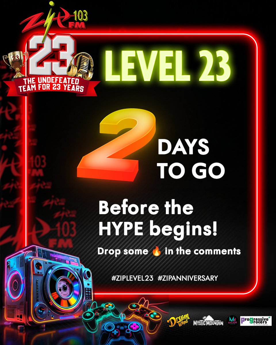 ⚡The energy is rising…
In just 2 DAYS, it’s game on! 🎲🎧
Think fast. Play hard. Win big.
#ZipLevel23 #Zip103FM