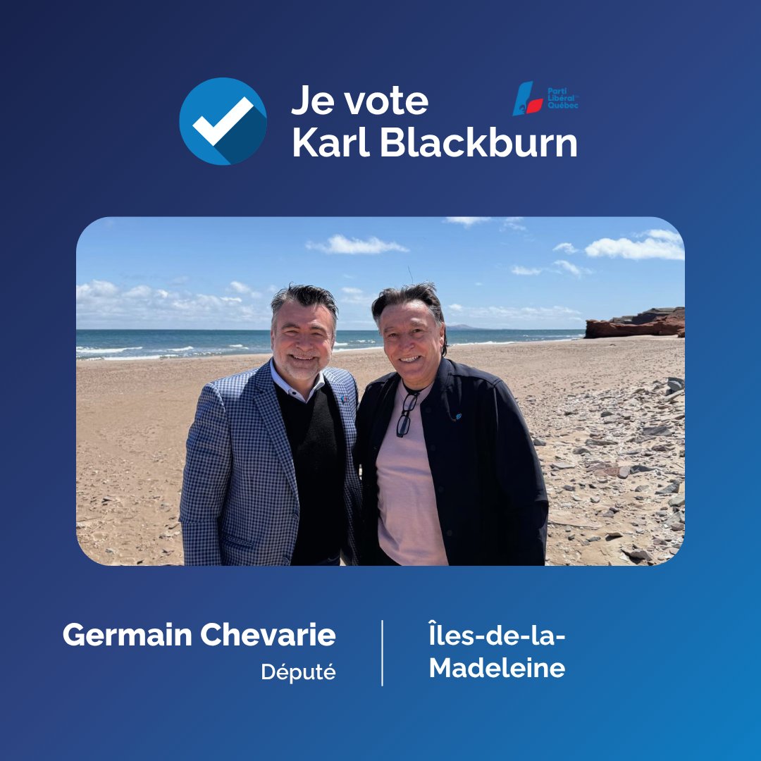 karlblackburn's tweet image. Je suis heureux de pouvoir compter sur l'appui de Germain Chevarie, député des Îles-de-la-Madeleine de 2008 à 2018. Comme moi, il comprend l'importance pour le @LiberalQuebec de reconnecter avec les régions du Québec. Merci Germain pour ton support!
#polqc #chefferieplq2025