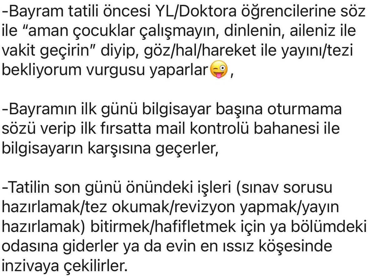 Akademisyenlerin bayram halleri;