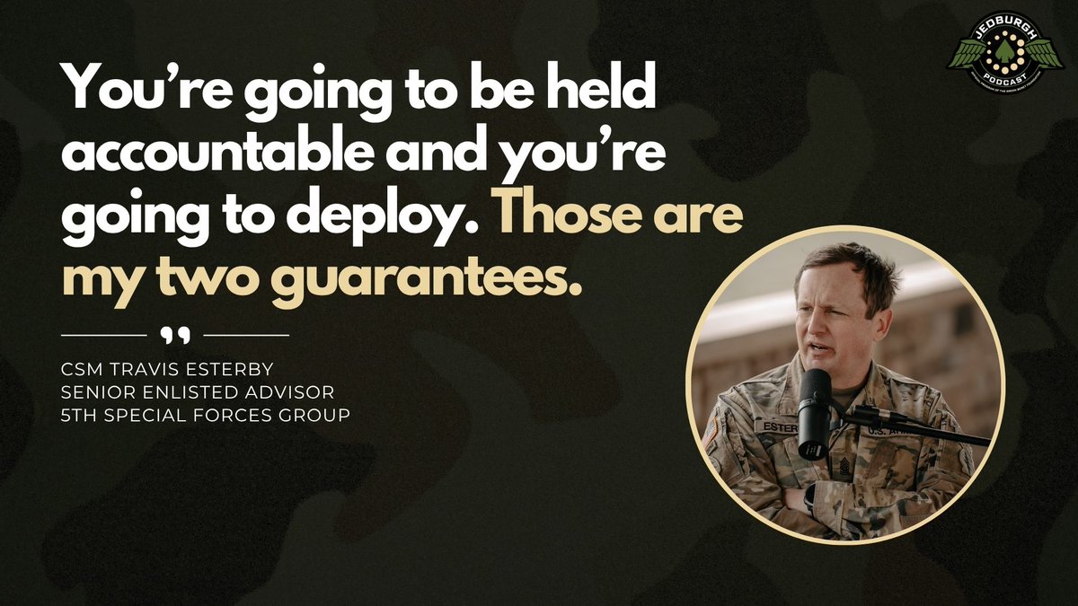 Jedburgh Podcast (@jedburghpodcast) on Twitter photo Serving as Green Beret isn’t a job; it’s a lifestyle that requires commitment to the mission and to an unwavering standard.
<a href="/5thForces/">5th Special Forces Group (Airborne)</a> Command Team COL Gabe Szody and CSM Travis Esterby explain what it means to serve in The Legion.
#jedburghpodcast #specialforces Serving as Green Beret isn’t a job; it’s a lifestyle that requires commitment to the mission and to an unwavering standard.
<a href="/5thForces/">5th Special Forces Group (Airborne)</a> Command Team COL Gabe Szody and CSM Travis Esterby explain what it means to serve in The Legion.
#jedburghpodcast #specialforces