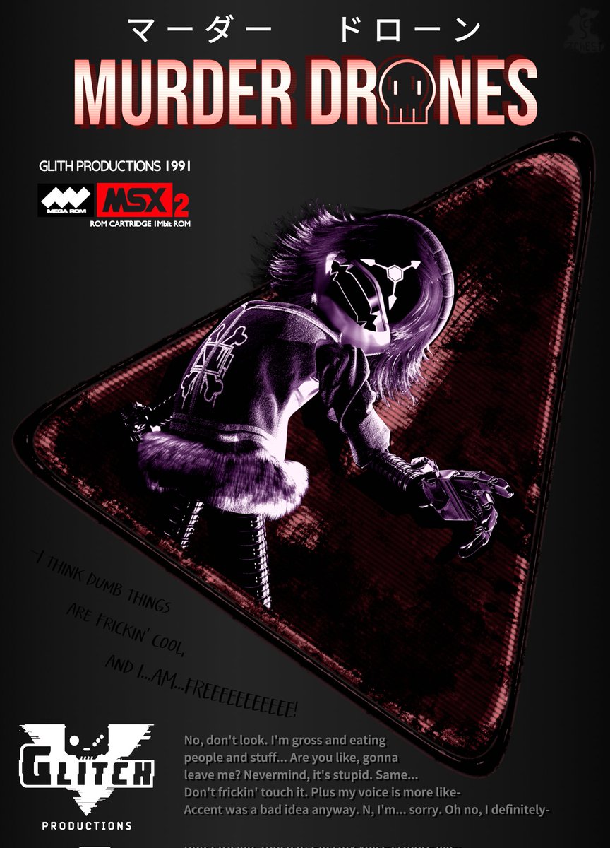Murder drones aka MSX game cover.

#Blender #Murderdrones