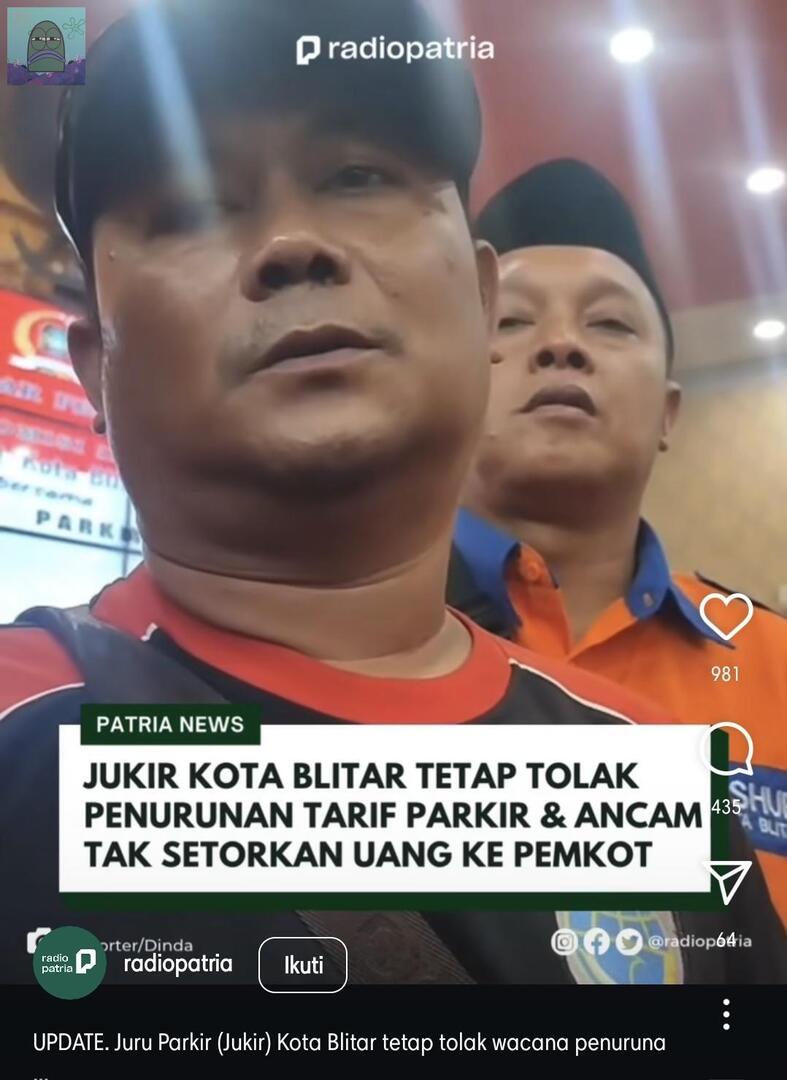 tiga kata lucuu, jukir ancam pemkot, JUKIR??? ANCAM?? PEMKOT???

💚