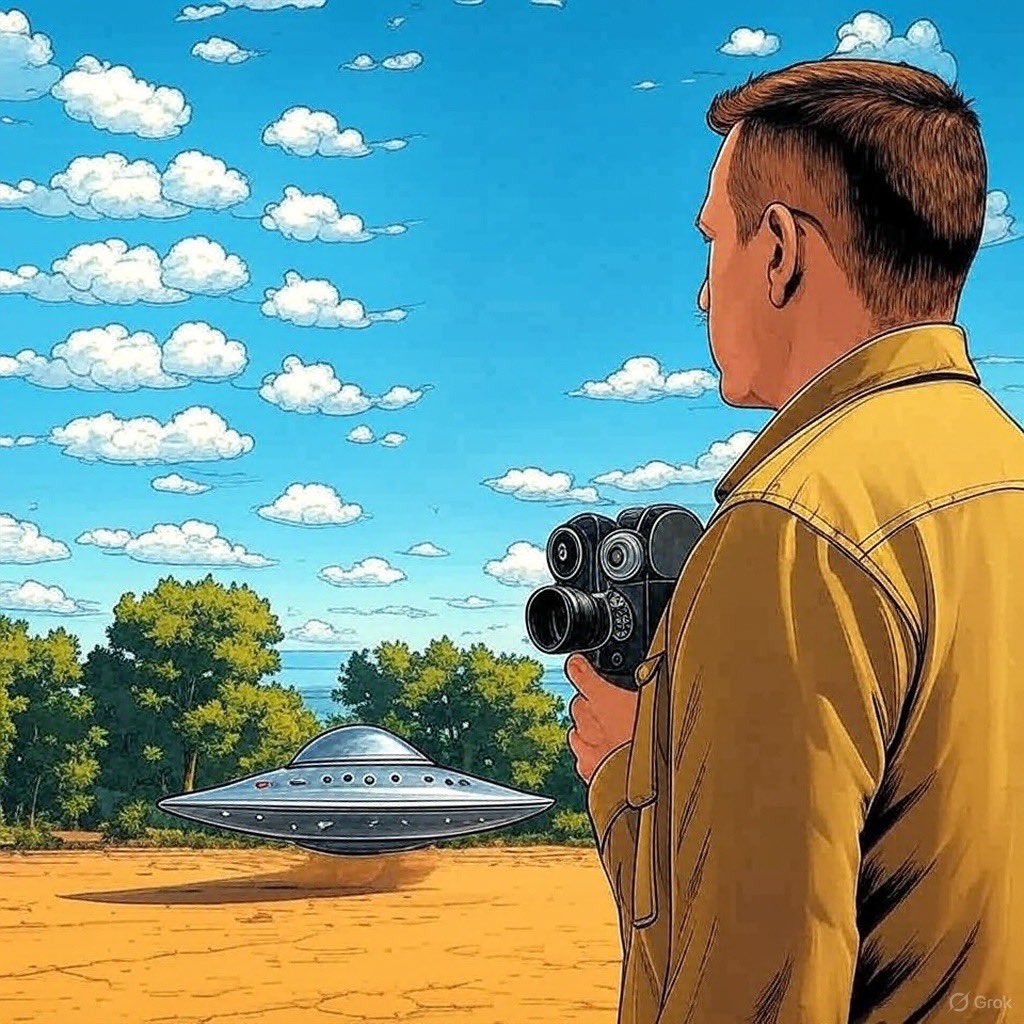 ProjectStarPath's tweet image. 🛸 May 3, 1957: Astronaut Gordon Cooper’s camera crew at Edwards AFB filmed a classic metallic saucer, 30 feet across, landing on the dry lake bed. Cooper: “shiny silver and smooth” - crew got within 20-30 yards before it took off. Film sent up chain of command, never seen again.