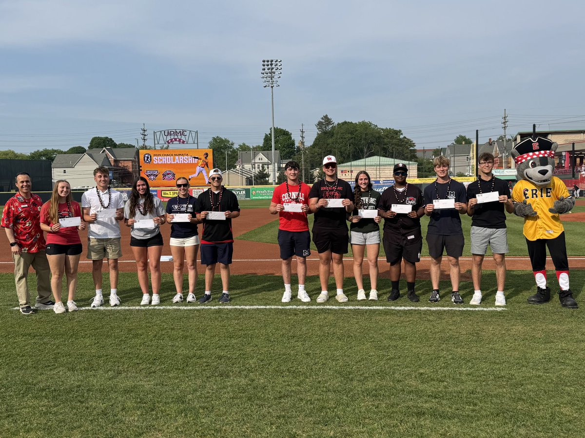 ETNreisenweber's tweet photo. Another great pregame moment for the @erie_seawolves as they hand out the Chace Numata scholarships. Chace was such a great guy and he’s still missed to this day! @PCHScher @ChevN13 https://t.co/xGeKt0uBgC