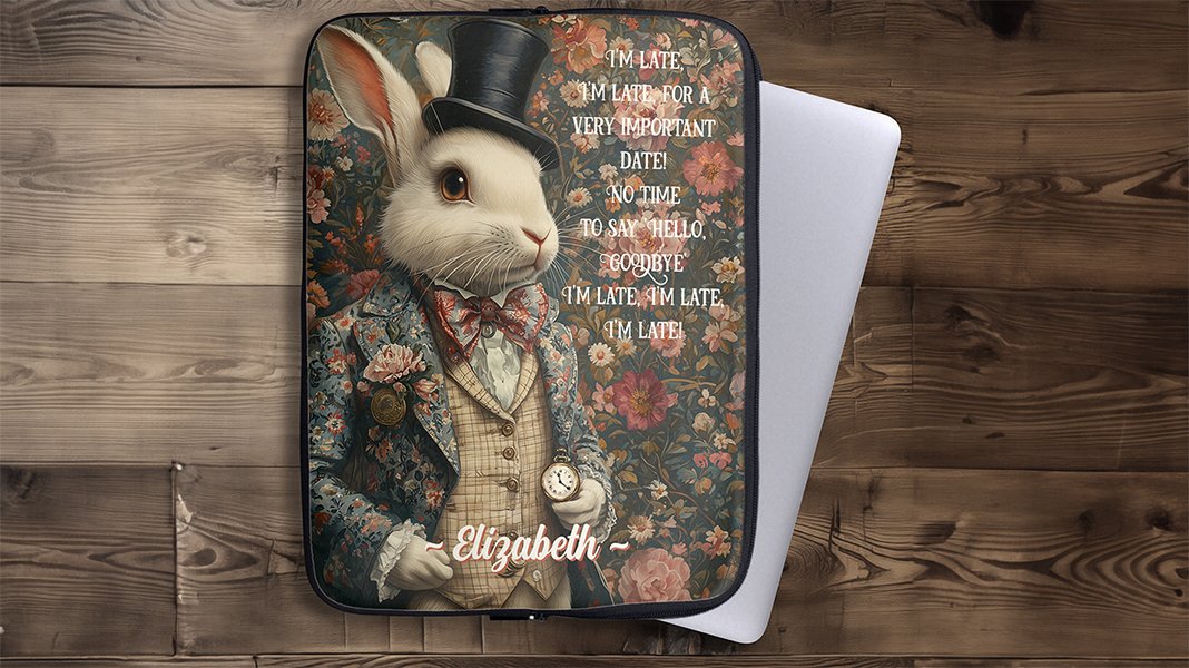 Personalised Laptop Electronics BagWaistcoat? Check. Pocket watch? Check. This laptop sleeve is ready to hurry through your day in style 🚀👔 #zazzlemade #aliceinwonderland #laptopcase
Just don't be late!

zazzle.com/alice_in_wonde…