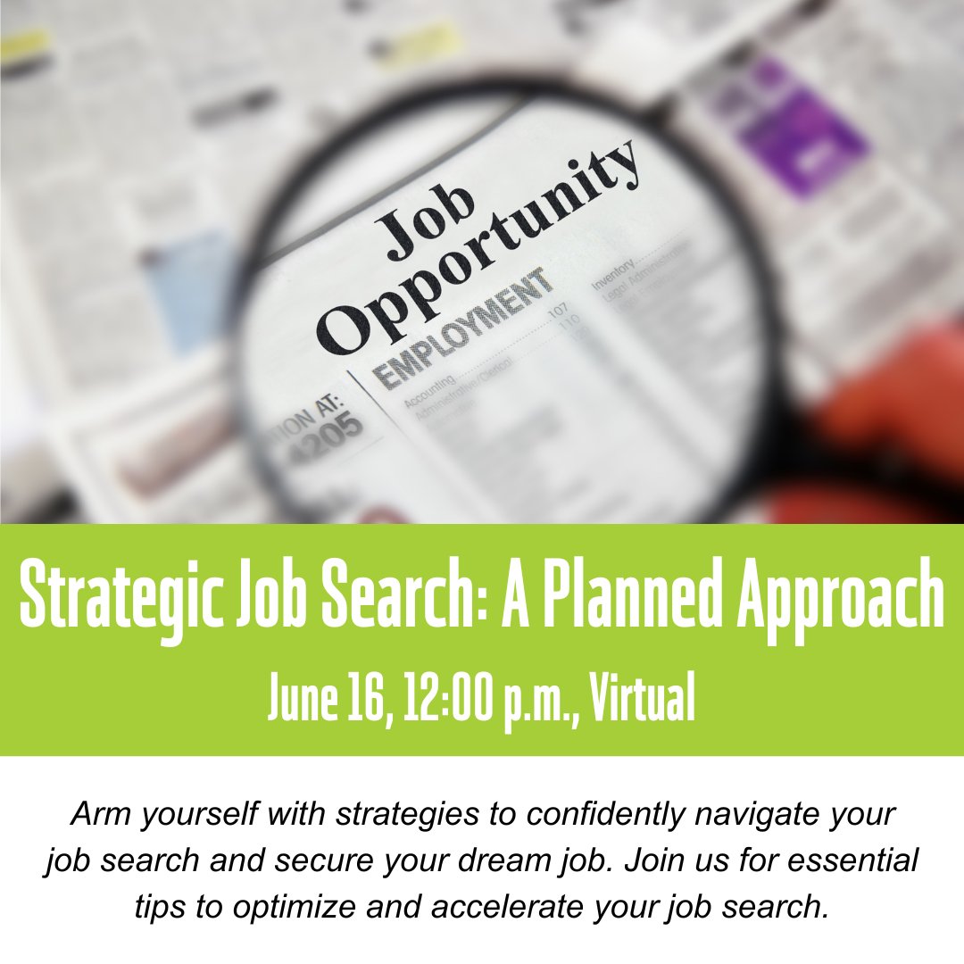Need a helping hand with your #JobSearch? Join us for our Strategic Job Search workshop on June 16, where we'll provide you with strategies to confidently navigate your job search and secure your dream job. Learn more and register today: ow.ly/IA0T50W5Fqp #Caledon
