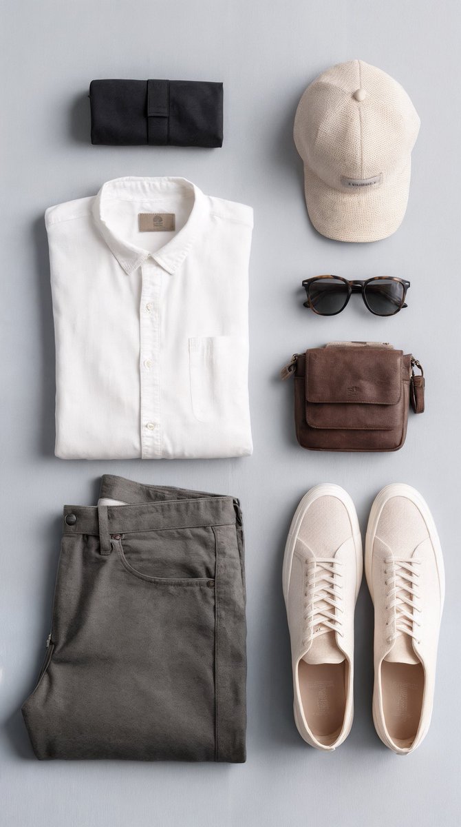 J_C_Prompt's tweet photo. Summer Wardrobe. A visual series of AI-styled flat lays, a versatile summer wardrobe. Effortless elegance, breezy linens, earthy tones.

#GenAI #AIgenerated #GenerativeAI #AIart #FashionAI #AIfashion #AIstyling #AIdesign #AIcreativity https://t.co/IJfLAHeoKb