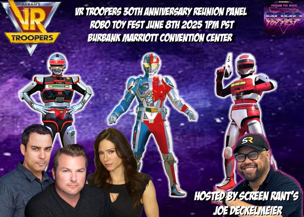 joedeckelmeier's tweet image. As a ‘90s kid, I was obsessed with all things #PowerRangers — and everything like it, which included #VRTroopers! 🕹⚡️ With a @boomstudios comic on the way, I’m hyped to host the VR Troopers Reunion panel this Sunday at 1PM at RoboToyfest, Burbank Marriott Convention Center!