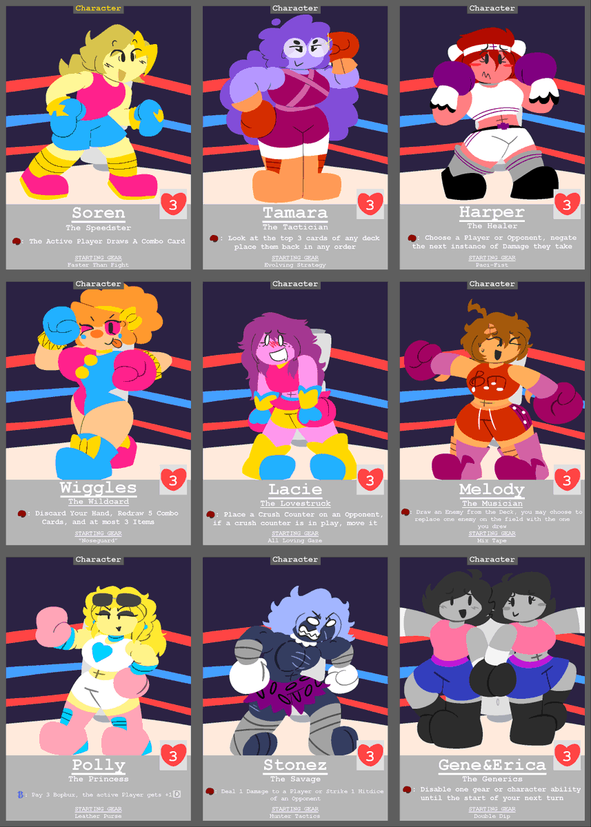 PunchablesDev's tweet photo. Some pride color palettes for some of the playables, for funsies ^^ https://t.co/jhk3X4CFDY