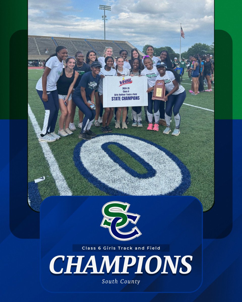 Congratulations to South County on winning the Class 6 Girls Outdoor Tack and Field Championship
