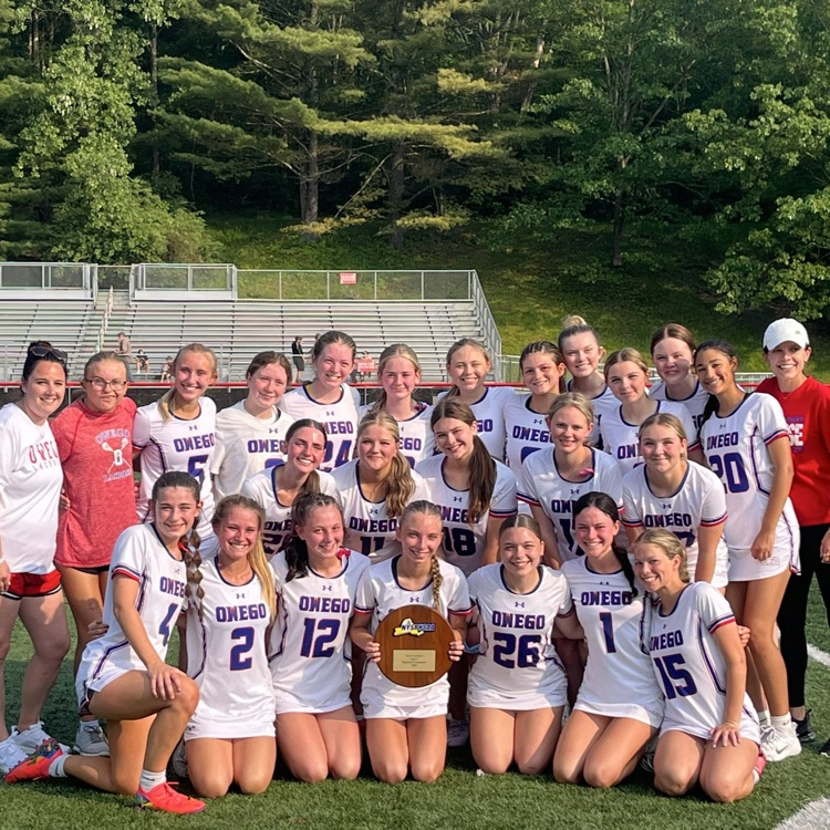 OAUpdate's tweet photo. Owego Free Academy Girls Lacrosse captures the NYS Regional win 15-8 over New Paltz. Advances to the state final four in Class C this Friday, June 13th at 4:30 pm at SUNY Cortland. #OFARiverHawks #sOArTogether https://t.co/YdxcVCj4I3