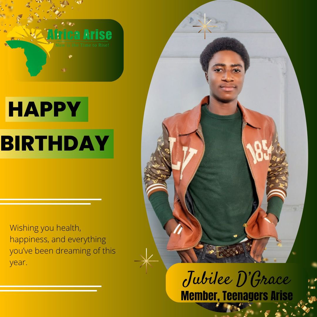 Africa Arise (@africaarise) on Twitter photo We <a href="/AfricaArise/">Africa Arise</a> we are wishing Jubilee D’Grace a happy Birthday 🎊🎉🎂🎁
Wishing you health, happiness, and everything you've been dreaming of this year. We <a href="/AfricaArise/">Africa Arise</a> we are wishing Jubilee D’Grace a happy Birthday 🎊🎉🎂🎁
Wishing you health, happiness, and everything you've been dreaming of this year.