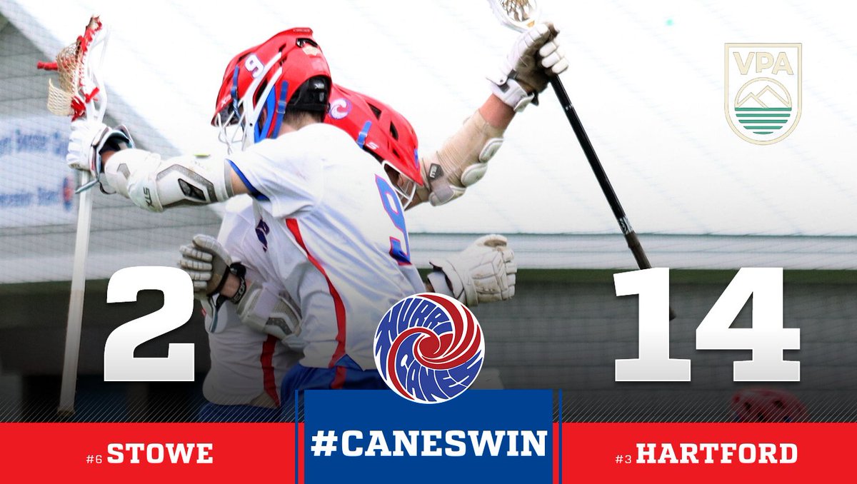 #CanesWin!!  Boys lacrosse scored early and often on their way to a 14-2 quarterfinal victory over #6 Stowe.  Canes will play in the semifinals on Tuesday (time, location, opponent TBD).