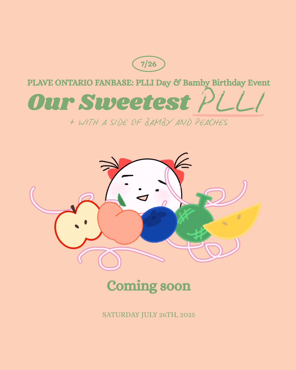 plavecanada's tweet photo. [ COMING SOON。。。]

From Asterum to Toronto — Something sweet is in the making! So save the date ✧

🗓SATURDAY JULY 26TH, 2025
📍DISTRICT 9 SNACK BAR 

Please follow @plaveontario for more details coming soon!

#OUR_SWEETEST_PLLI #PLAVECANADA #PLAVETORONTO https://t.co/HSggwVV6m9