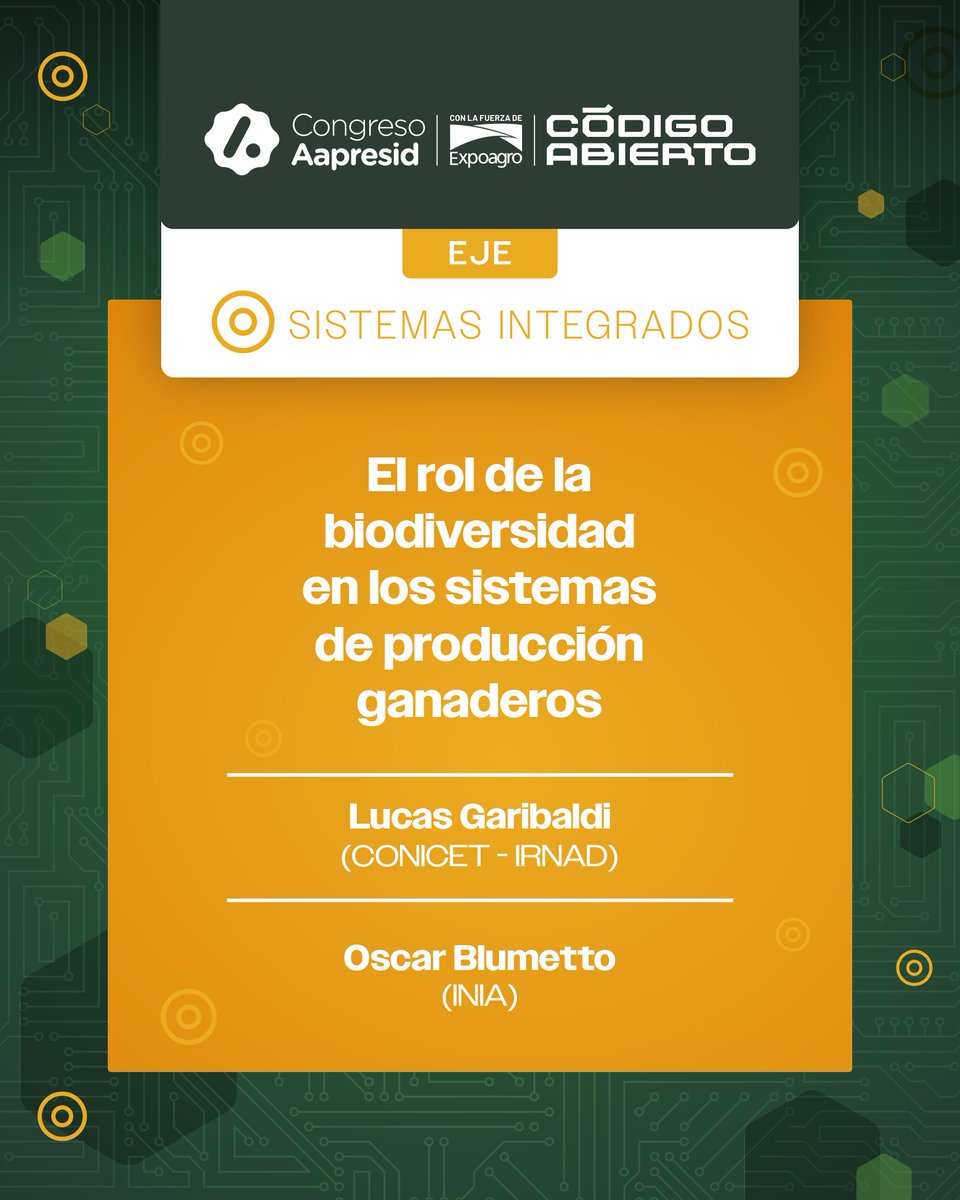 aapresid's tweet photo. 📢Congreso Aapresid con la fuerza de @Expoagrocom  

¡Se descifraron las primeras charlas de este código abierto! 🧩

Y nos marcan el rumbo hacia una nueva edición inolvidable el próximo 6, 7 y 8 de agosto en La Rural, Predio Ferial de Bs. As. ¡pronto tendremos más novedades! https://t.co/jJ2IsYcxMx