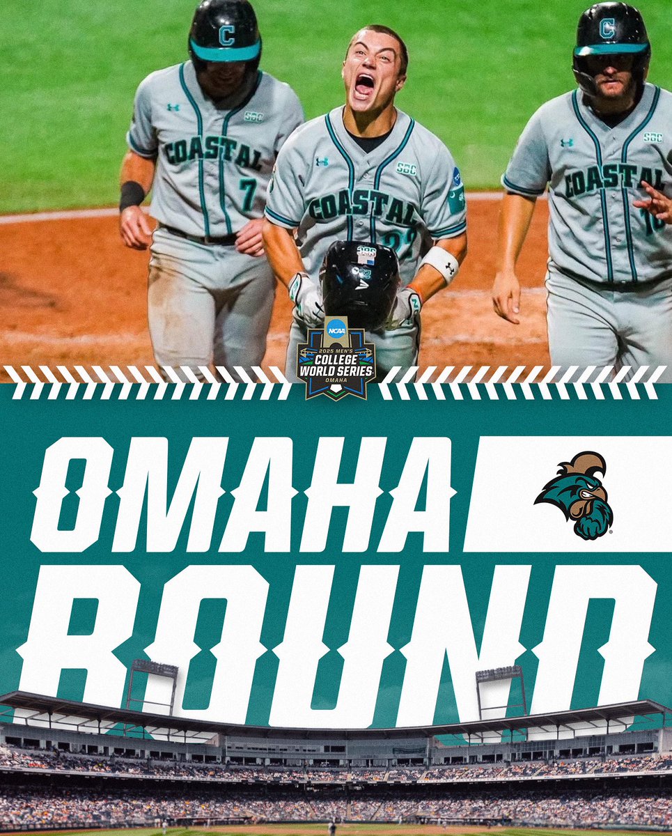 NCAA Baseball (@ncaabaseball) on Twitter photo CHANTS ARE HEADED BACK TO OMAHA 👏
(#13) <a href="/CoastalBaseball/">Coastal Carolina Baseball</a> defeats (#4) Auburn, 4-1, to advance to Omaha for the Men’s College World Series.
#MCWS CHANTS ARE HEADED BACK TO OMAHA 👏
(#13) <a href="/CoastalBaseball/">Coastal Carolina Baseball</a> defeats (#4) Auburn, 4-1, to advance to Omaha for the Men’s College World Series.
#MCWS