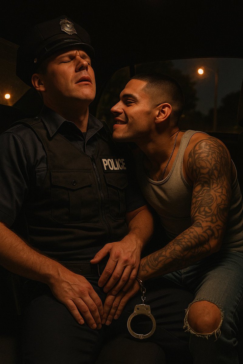 "Officer, why's your cock so hard?" #NSFWGay #GayErotica #GayArt #RoleplayFantasy