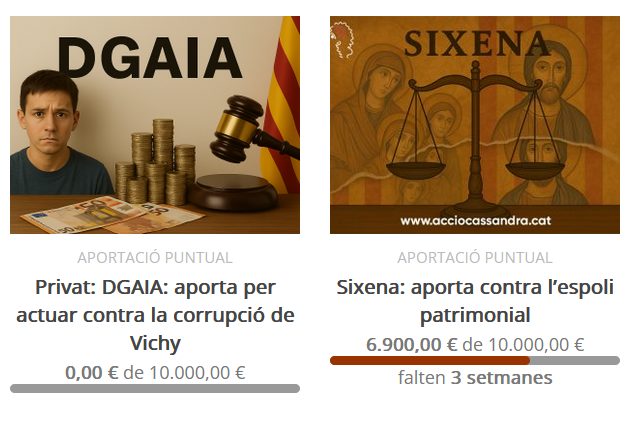 Avui hem superat ja els dos terços de l'objectiu per la denúncia per #Sixena. Com abans hi arribem, abans podrem iniciar l'acció jurídica. I abans podrem seguir endavant amb el següent ✊