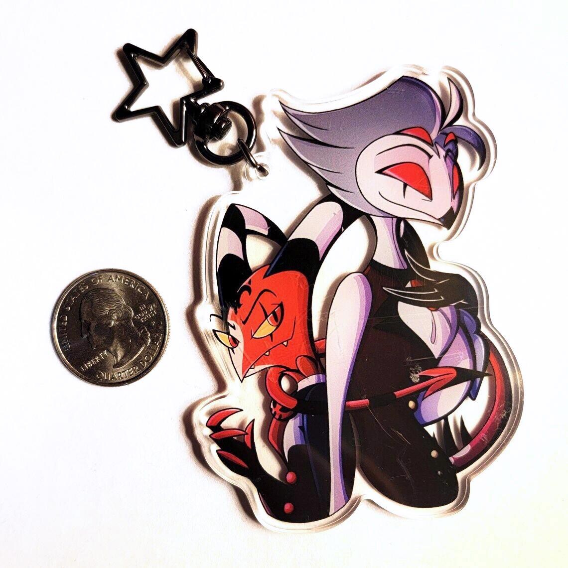 JessAShort31's tweet photo. The imp and prince duo acrylic keychain looks AMAZING! They're on sale now on my Etsy. Link in bio.
#helluvaboss #hazbinhotel #loona #blitzo #moxxie #millie #imp #hellhound #digitalart #illustration #art #supportartists #vivziepop https://t.co/TfUabIv9gL