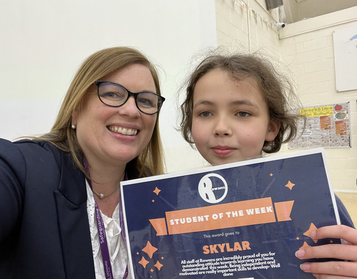 Congratulations to Skylar, who is the primary student of the week at The Rowans 🌟🌟🌟🎉🎉🎉 She has had a brilliant start to the term, committed to her learning, shown resilience and kindness and all this on her birthday! #DoubleCelebration