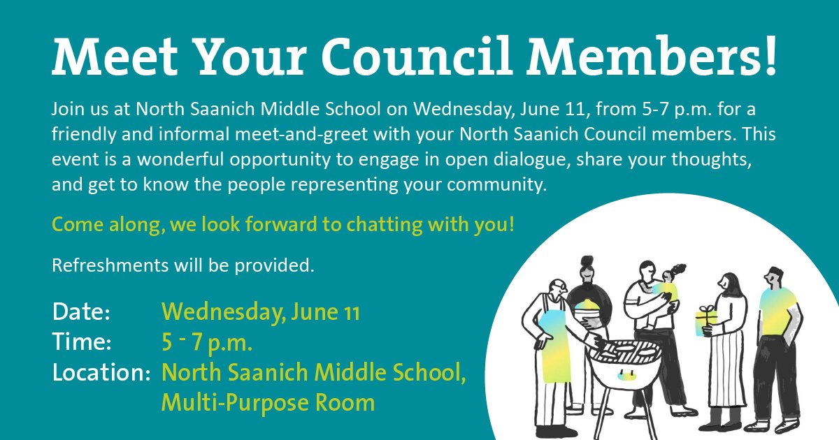 📢 Less than a week away! Meet Your Council Members on June 11, 2025, from 5 - 7 p.m. at North Saanich Middle School.

🗓️ Add it to your calendar: northsaanich.ca/event/meet-you…