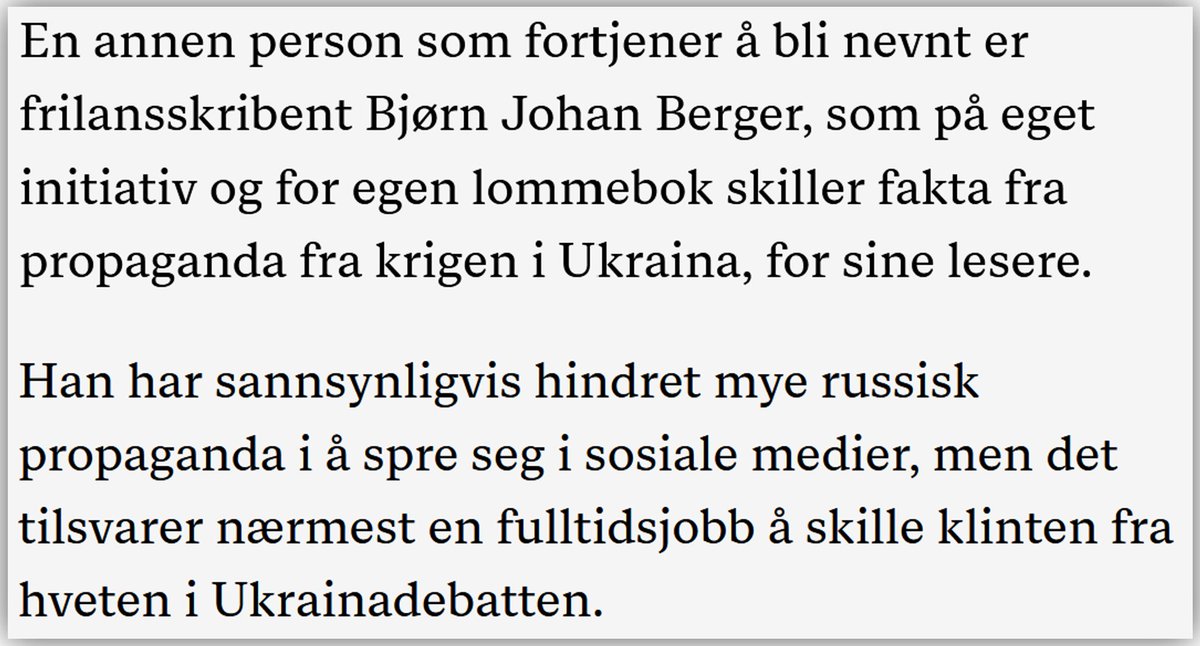 Litt skamløs egenreklame.

Etter å ha ligget nærmest bevisstløs i feber denne uken, og mens bankkontoen ikke skjønner hvordan den skal overleve sommeren, var det ekstra hyggelig å lese hva Nettavisens Eva Stenbro skrev om meg på tirsdag. 🧵1/4