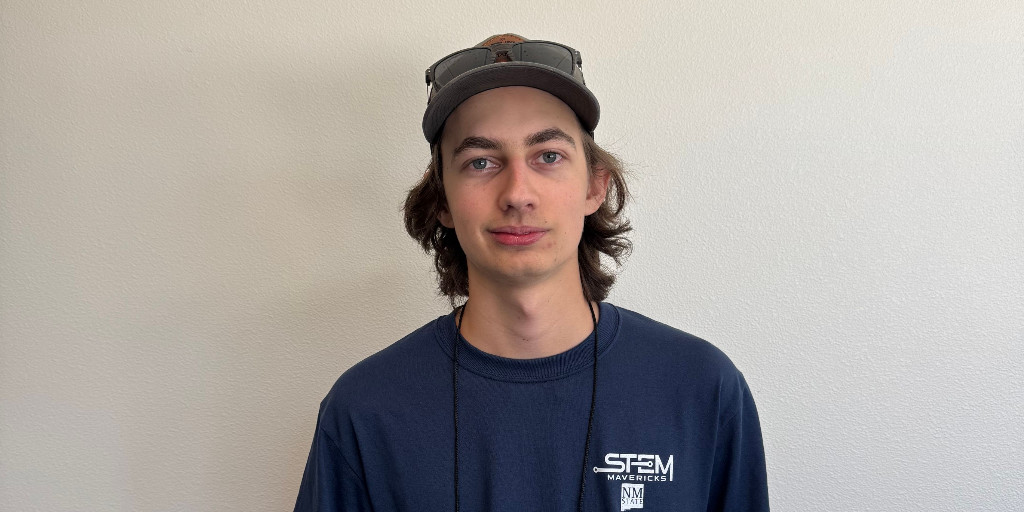 PSLNMState's tweet image. STEM Mavericks thrives thanks to our amazing student TAs!  First up: Jack Nolan, a senior CS major focused on cybersecurity. He works at PSL, is part of CREW, and was drawn to STEM Mavs after supporting the GEMS program at @WSMissileRange. @NMSUCS @NMSU_AS @NMSU_engineer