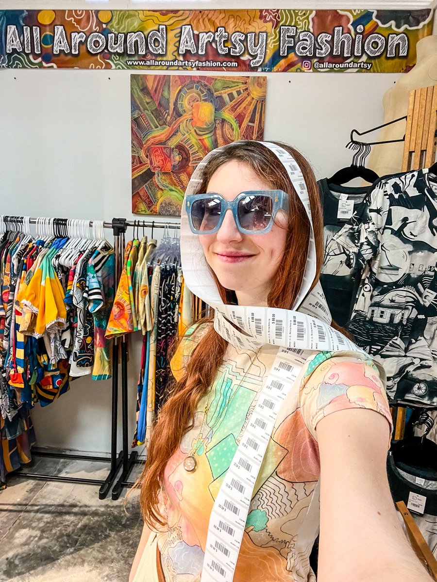 New fashion statement: wearing a scarf made of 115 price tags! 😂👌

I’m currently setting up my new stall at Westside Market in Greenville, SC! Stay tuned for the grand opening details! 🥂