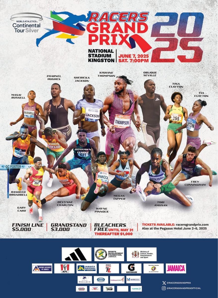 This should be an amazing evening of Track and Field #RacersGrandPrix2025 #TeamJamaica