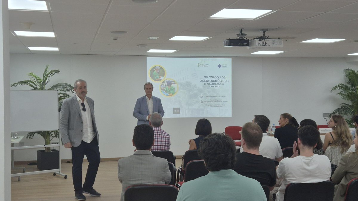 Éxito pleno en la 65 edición de los "Coloquios Anestesiológicos” de Albacete, Murcia y Alicante, jornada que hoy ha acogido nuestro Colegio de Médicos. Más de 80 asistentes para presentar experiencias y debatir en torno a un programa muy bien diseñado.  <a href="/GVAsanitat/">GVA Sanitat</a>  <a href="/COMAlicante/">COMA</a>