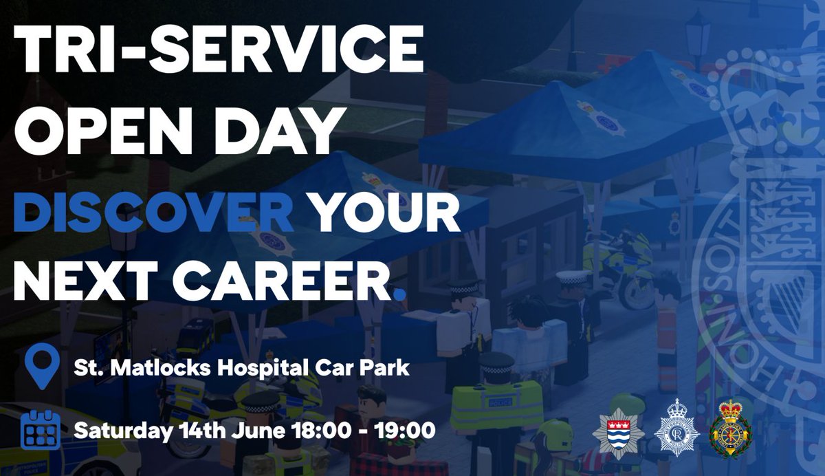 👮‍♂️👨‍🚒🚑Attend our Joint Open Day THIS SATURDAY AT 6PM!

Explore more than 30 different career options and find a role that suits you. 

We look forward to seeing you there!

<a href="/rblx_nas/">(Parody) London Ambulance Service</a> <a href="/RBLX_LFB/">London Fire Brigade ROBLOX</a>