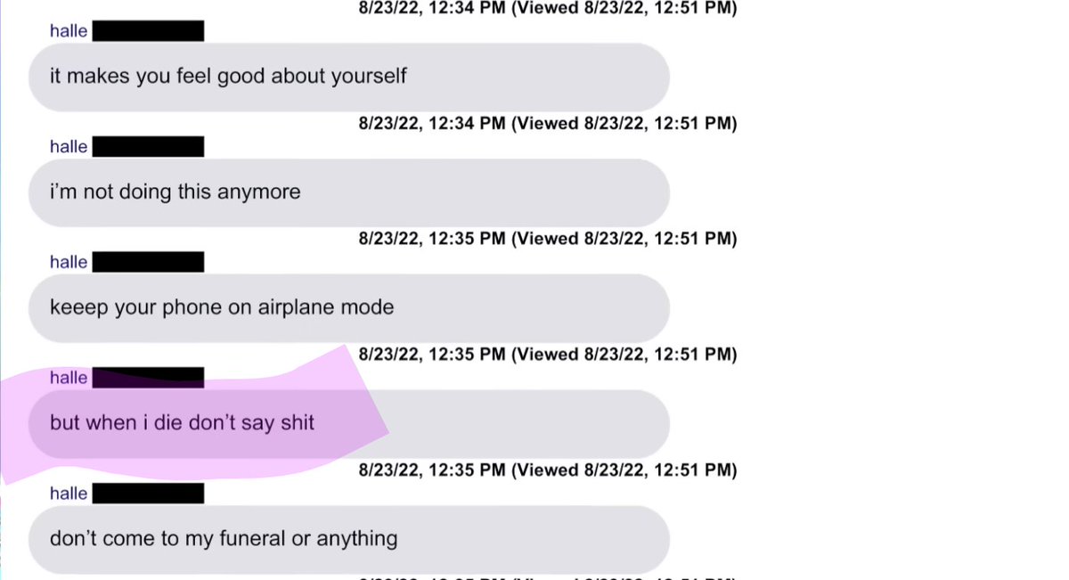 PINKGLITCH3_0's tweet photo. @HalleBailey (VERY) likely has BPD (like me). Her text messages shows many traits of the borderline personality disorder and I hope she will have the courage to speak about it one day 💖 https://t.co/fpaFo7J2Ma