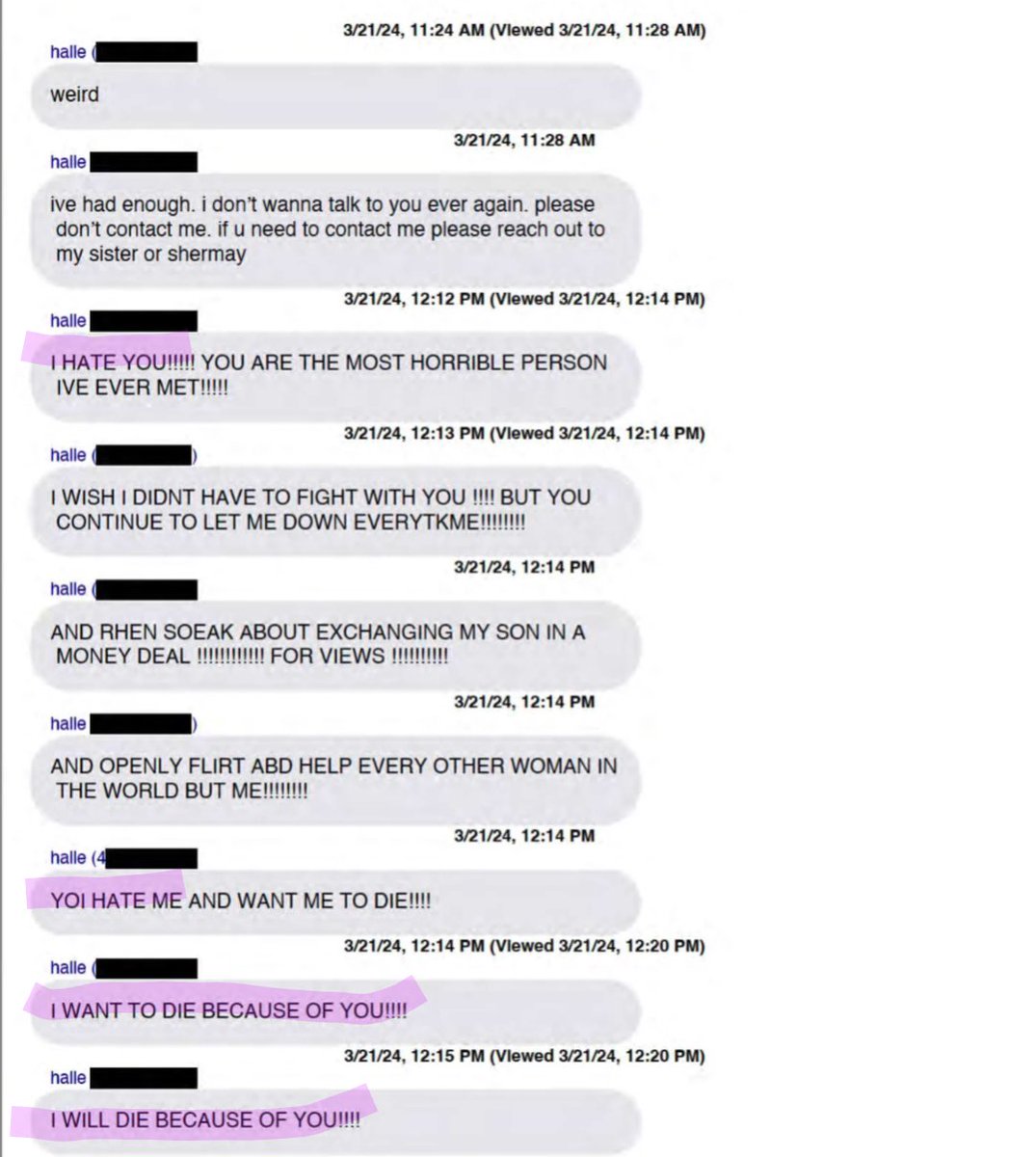 PINKGLITCH3_0's tweet photo. @HalleBailey (VERY) likely has BPD (like me). Her text messages shows many traits of the borderline personality disorder and I hope she will have the courage to speak about it one day 💖 https://t.co/fpaFo7J2Ma