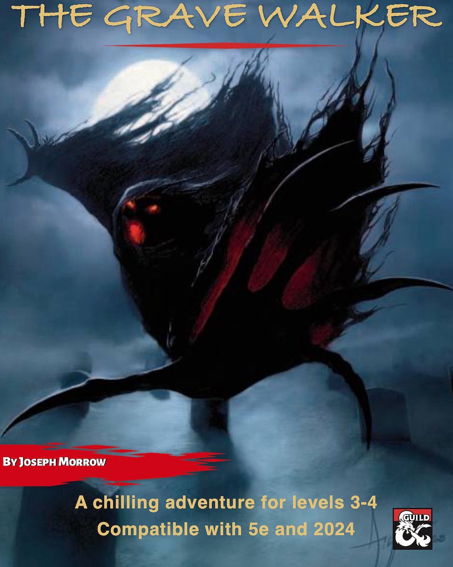 Joe Morrow (@joemorr30246506) on Twitter photo <a href="/long_spider/">SpiderQueenLong (She/They)</a> Thanks and hi all
I create adventures for D&D all designed to fit any setting
My latest The Grave Walker is compatible with 5e and 2024 rules
dmsguild.com/m/product/5221… <a href="/long_spider/">SpiderQueenLong (She/They)</a> Thanks and hi all
I create adventures for D&D all designed to fit any setting
My latest The Grave Walker is compatible with 5e and 2024 rules
dmsguild.com/m/product/5221…