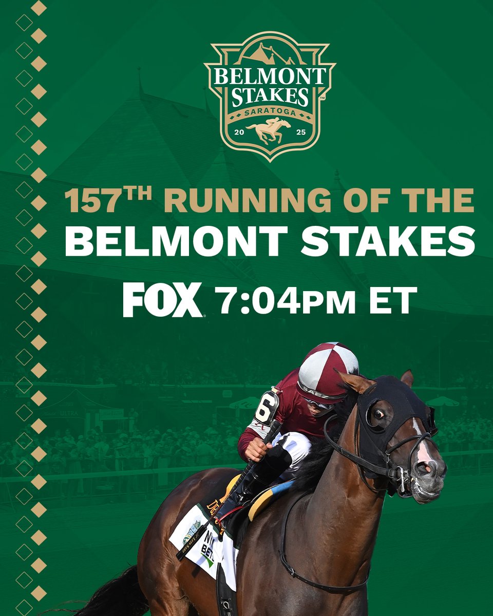 Don’t miss the Belmont Stakes pres. by <a href="/NYRABets/">NYRA Bets</a> TONIGHT at 7:04pm on <a href="/FOXTV/">FOX</a>! 

Who will come out on top in the rematch between Sovereignty and Journalism? Will Crudo upset the field? Will Chad Brown win his first Belmont Stakes? Tune in tonight!
