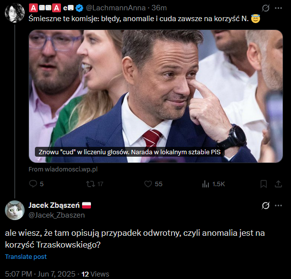 Jacek_Zbaszen's tweet photo. Dramat mocno silnej razem w 3 aktach xD #PrzeliczmyGlosy https://t.co/gDaEBc1XyX