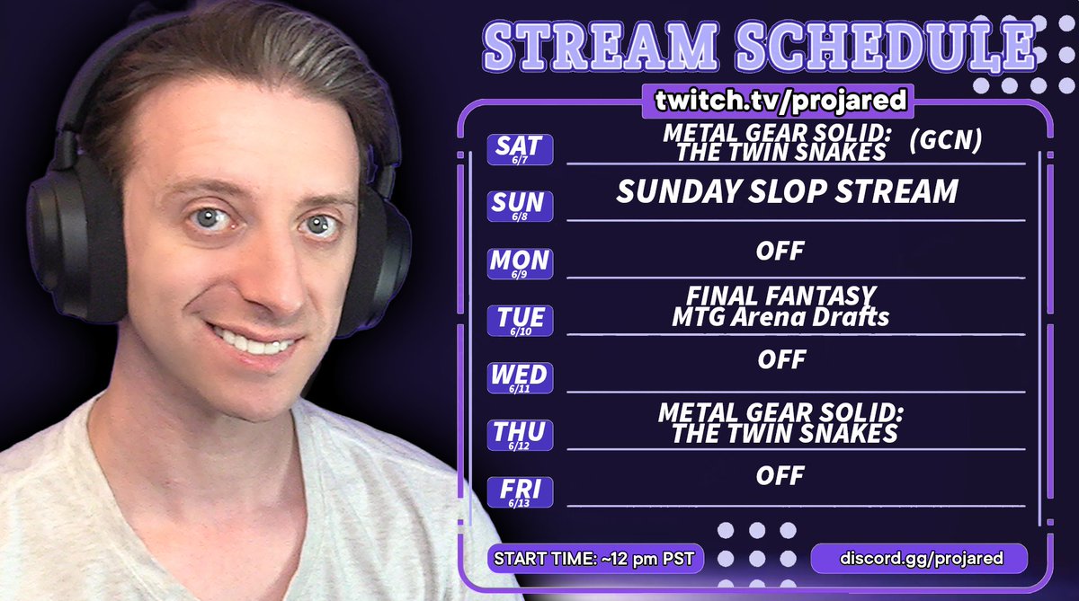 I can't believe I finally made a stream schedule for once