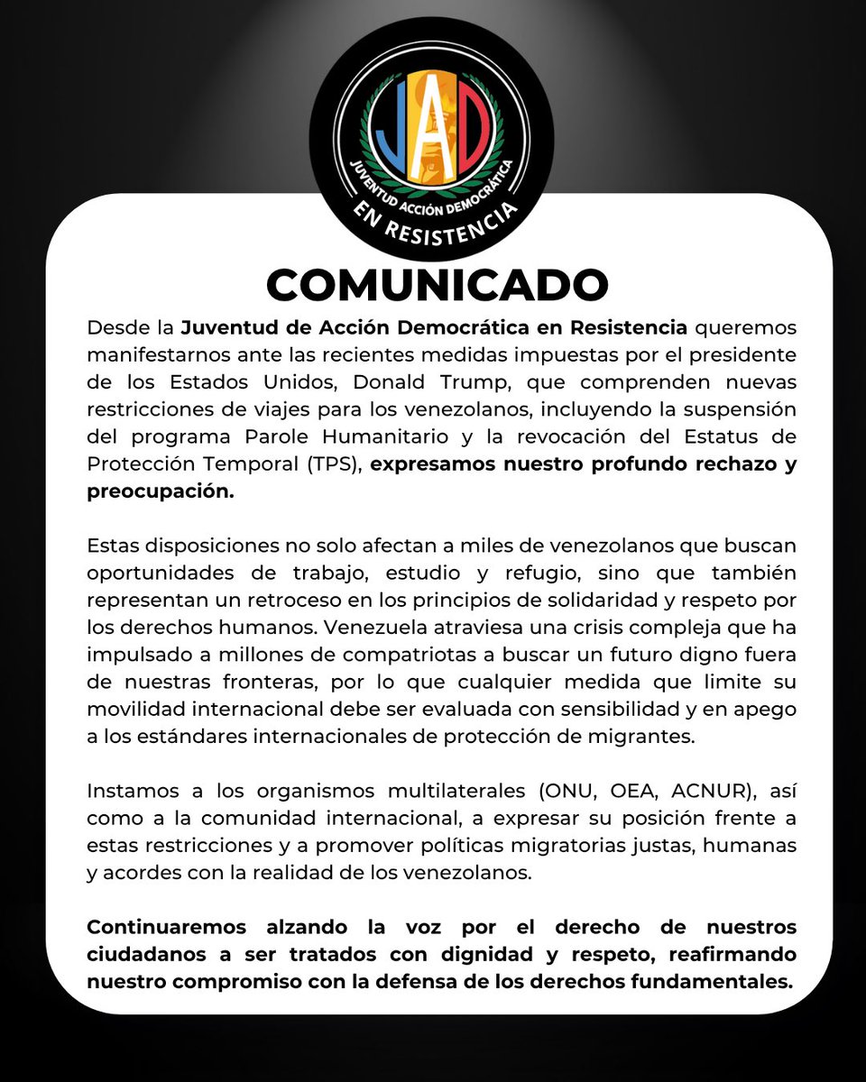 Siempre alzaremos la voz por nuestros compatriotas venezolanos🇻🇪