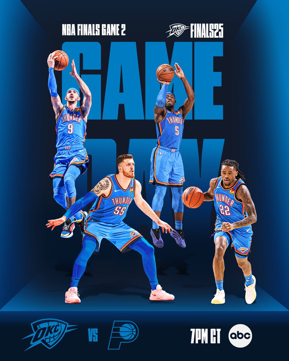 OKC THUNDER (@okcthunder) on Twitter photo Back to work for Game 2๏ธโฃ
๐๏ธ Doors open at 5PM
๐๏ธ bit.ly/3Zg7hjL
๐บ ABC
๐ป <a href="/sportsanimal/">The Sports Animal</a>
๐ฒ Postgame show live on Thunder app, Thunder YouTube, Channel 52 in OKC, and FanDuel Sports Network App Back to work for Game 2๏ธโฃ
๐๏ธ Doors open at 5PM
๐๏ธ bit.ly/3Zg7hjL
๐บ ABC
๐ป <a href="/sportsanimal/">The Sports Animal</a>
๐ฒ Postgame show live on Thunder app, Thunder YouTube, Channel 52 in OKC, and FanDuel Sports Network App