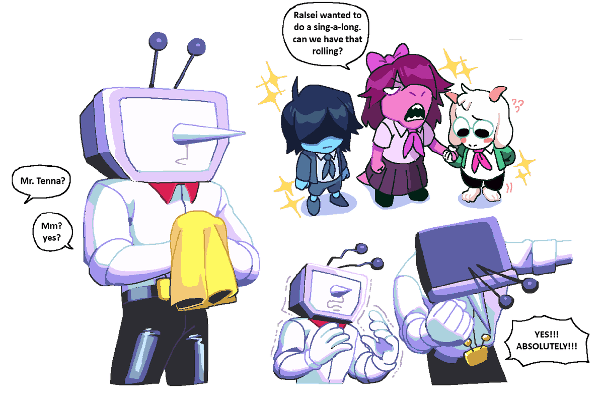 MeggSPaint's tweet photo. Daycare with Mr Tenna

#DELTARUNE https://t.co/7Mc2xvH1qM