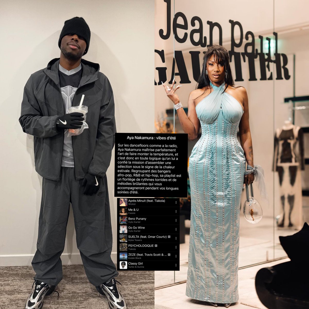 Tiakola apparaît 2x dans la playlist créé par Aya Nakamura sur Apple Music "Vibes d'été" :

Psychologique &amp; Après Minuit ft Wizkid 💫

La reine de France a du goût ❤️